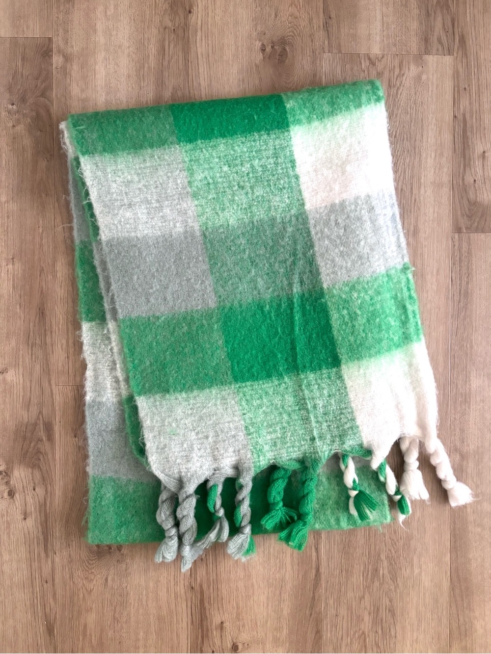 Green Plaid Oversized Scarf